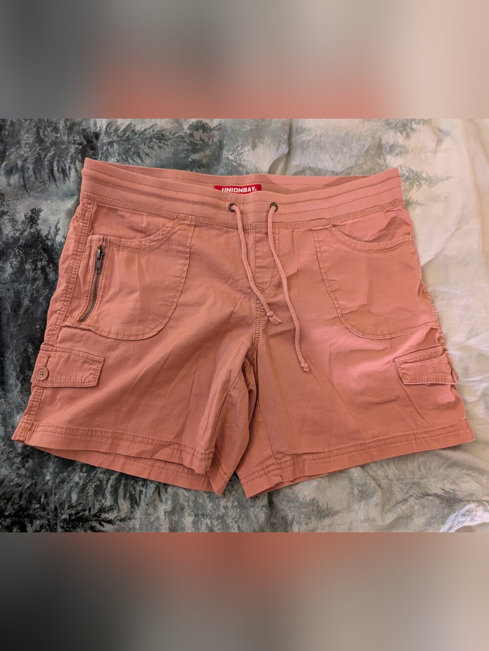 UNIONBAY Rose Pink Drawstring Cargo Bermuda Shorts